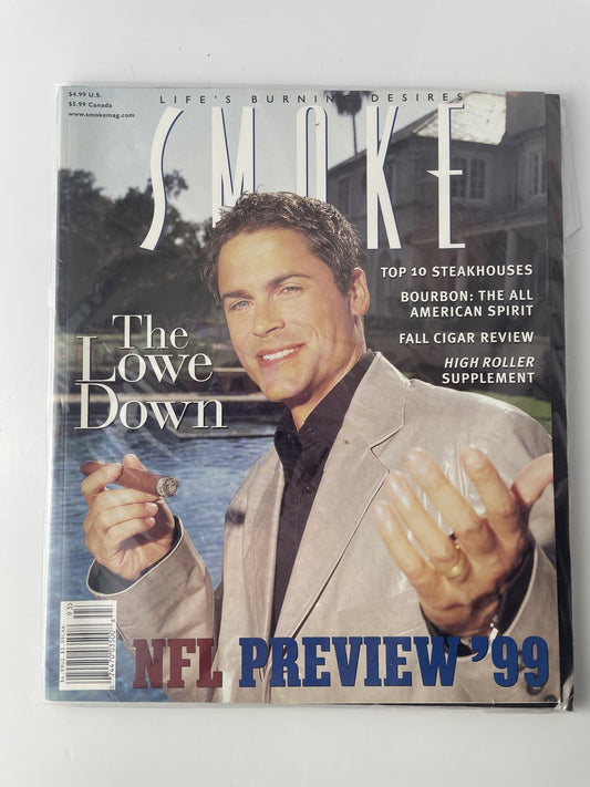 Vintage Smoke Magazine Fall 1999 Rob Lowe Cover NFL Preview Steakhouse Cigar Bou