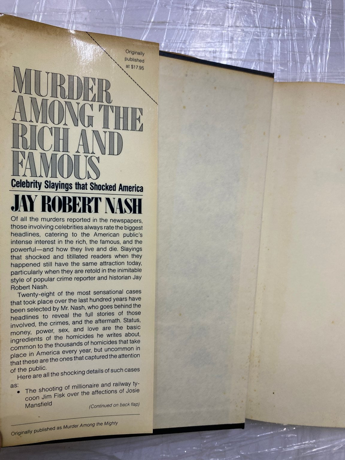 Murder Among the Rich and Famous Jay Robert Nash 1987 Reprint Crime