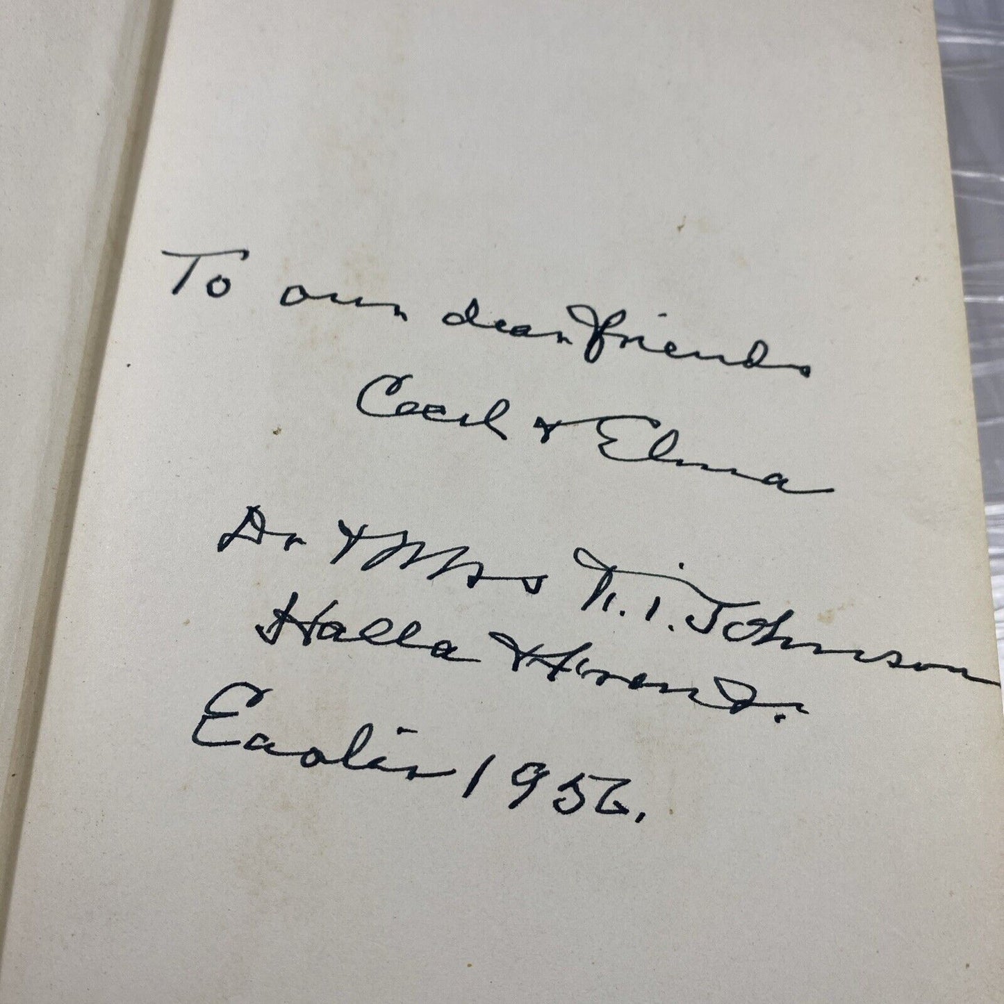 SIGNED What Does The Bible Say? Dr. F. I. Johnson 1st Ed Vantage HCDJ Religious