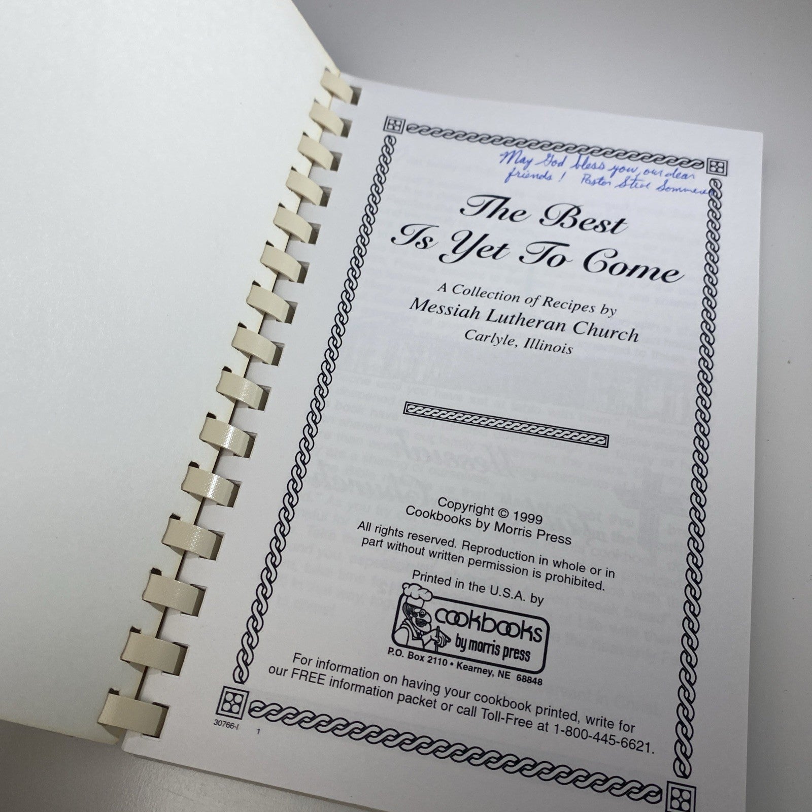 MESSIAH LUTHERAN CHURCH, CARLYLE, IL COOKBOOK - THE BEST IS YET TO COME - 1999