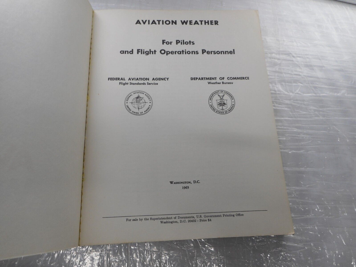 AVIATION WEATHER FOR PILOTS AND FLIGHT OPERATIONS PERSON, 1965, USED.299 PAGES. 