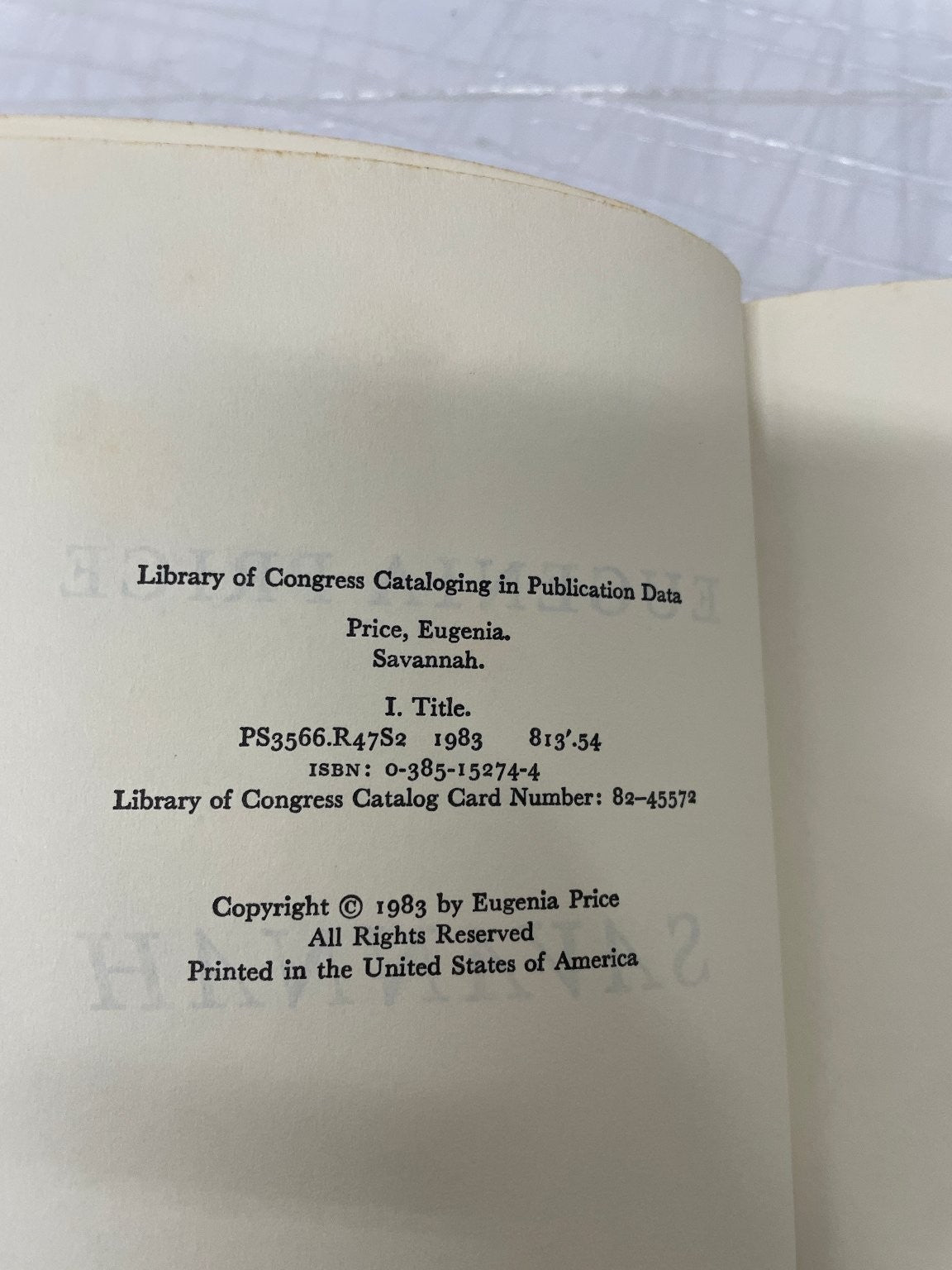 Savannah Eugenia Price 1983 Historical Novel Georgia Illustrated