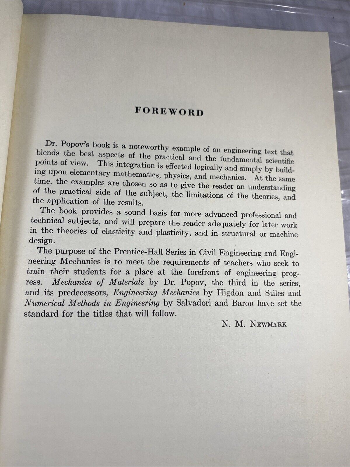 Vintage 50s Engineering Series Mechanics of Materials by E. P. Popov College Tex