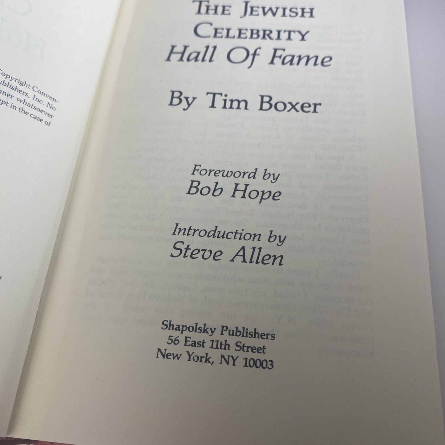 The Jewish Celebrity Hall of Fame -Entertainers, Photos, Biography by Tim Boxer