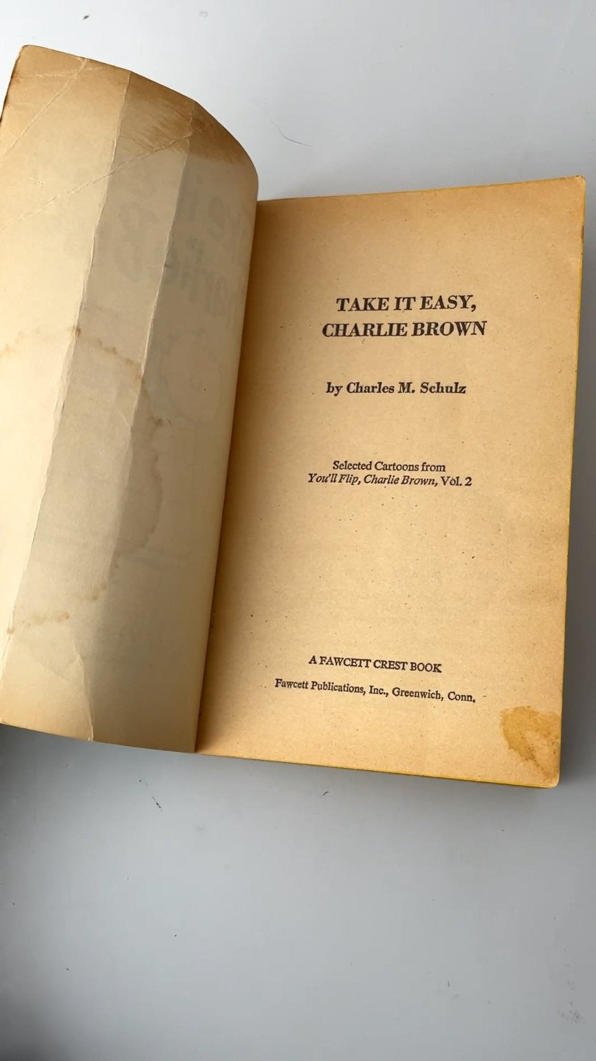 Take it Easy Charlie Brown by Charles M. Schulz 1973 Illustrated Book