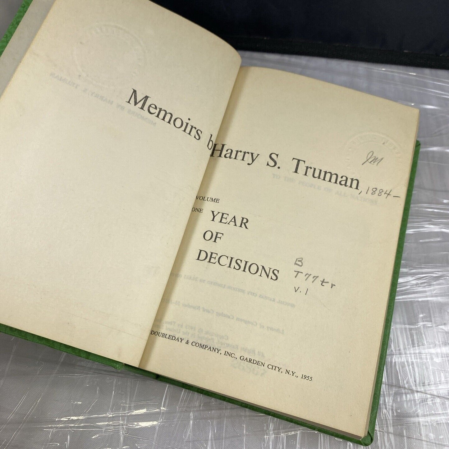 Memoirs by Harry S Truman Year of Decisions RARE UNIQUE REBIND Kansas City Ed