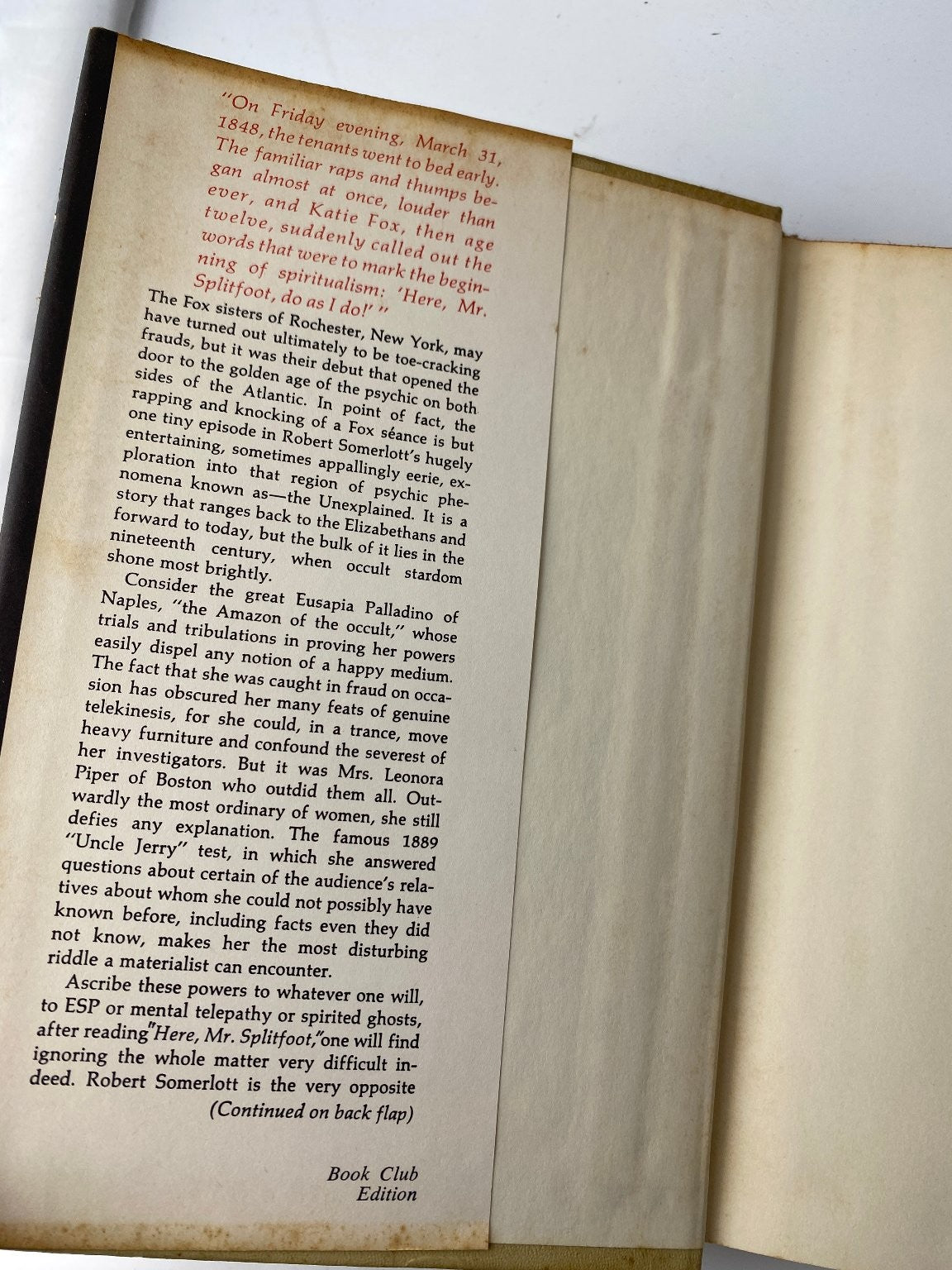 "Here Mr. Splitfoot" Robert Somerlott 1971 First Edition Occult Viking