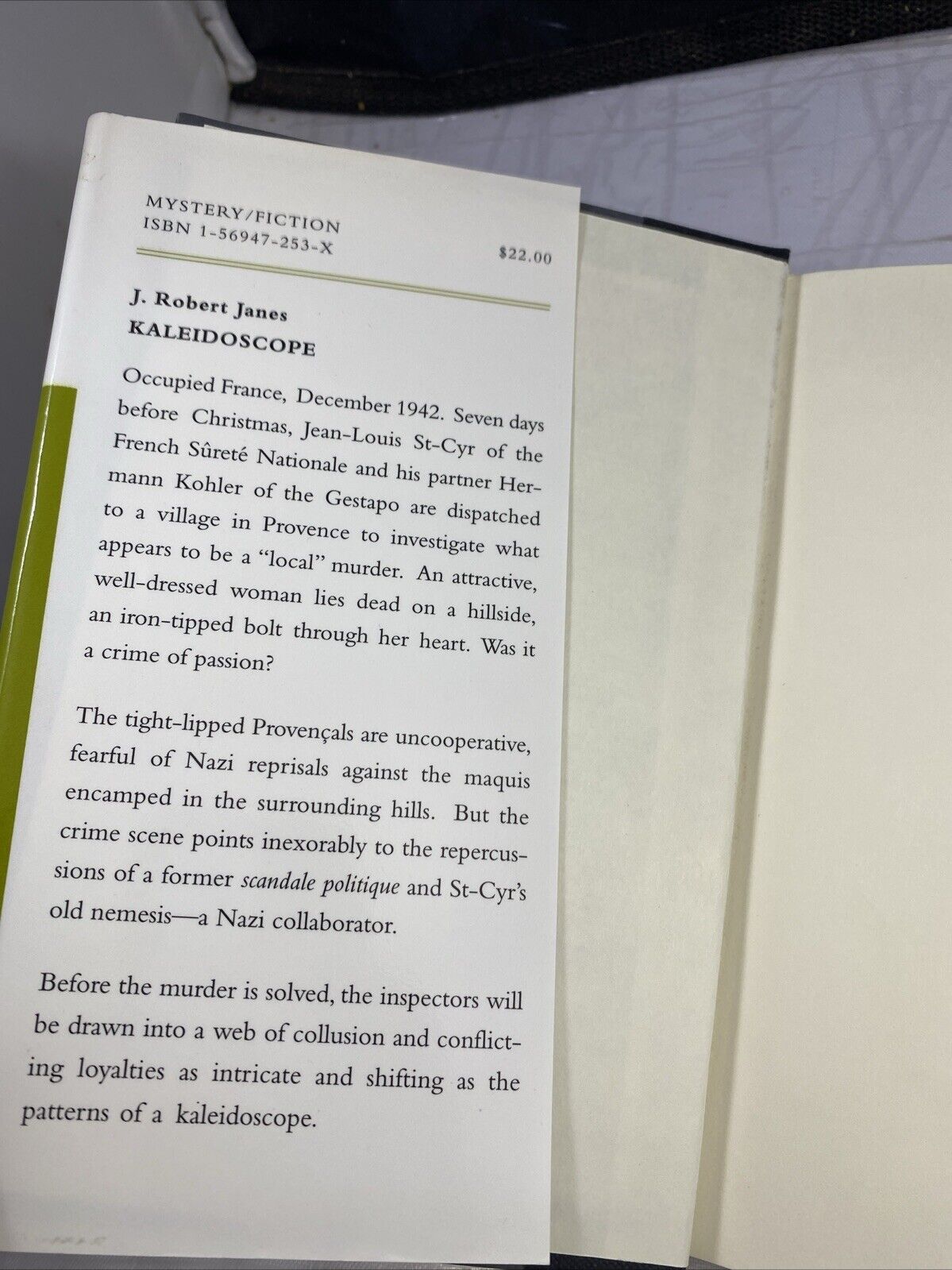 Kaleidoscope Hardcover J. Robert Janes FIRST PRINT WW2 Mystery Investigation