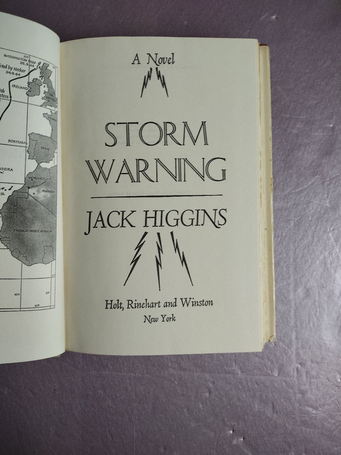 Storm Warning Jack Higgins 1976 First Edition WWII Thriller Holt Rinehart