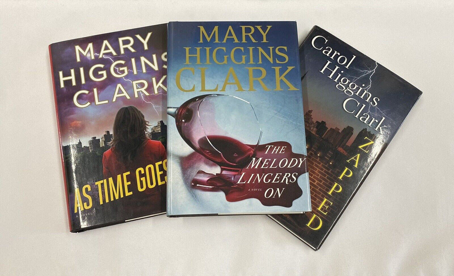 The Melody Lingers On-Zapped-As Time By-by Mary Higgins Clark HC book lot