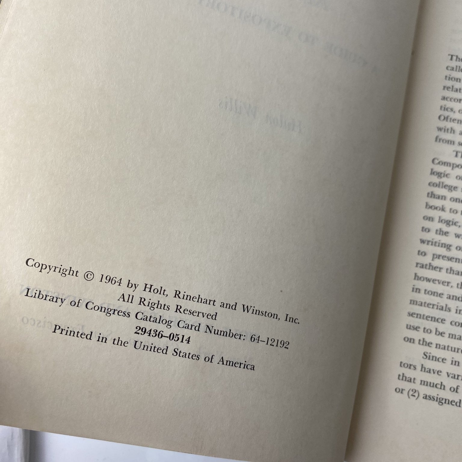 Structure Style Usage Hulon Willis 1964 Guide to Expository Writing Holt