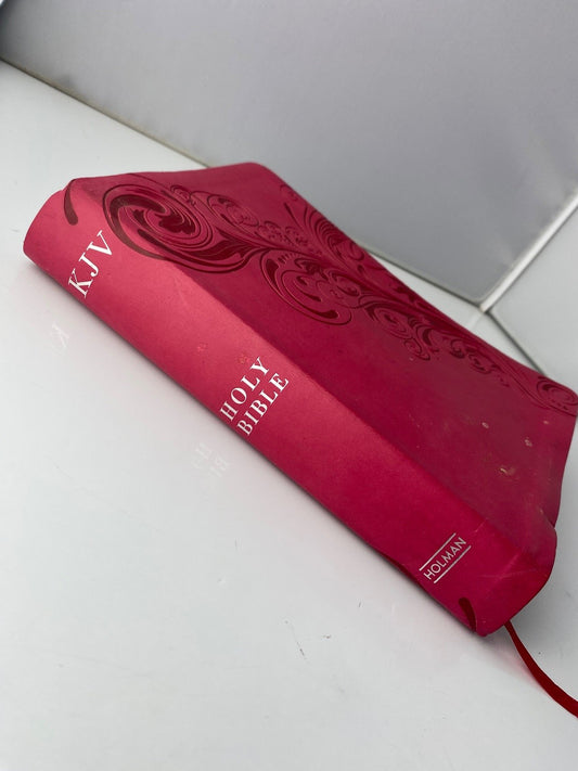 The Holy Bible King James Version 1998 LeatherTouch Red Words of Christ Holman