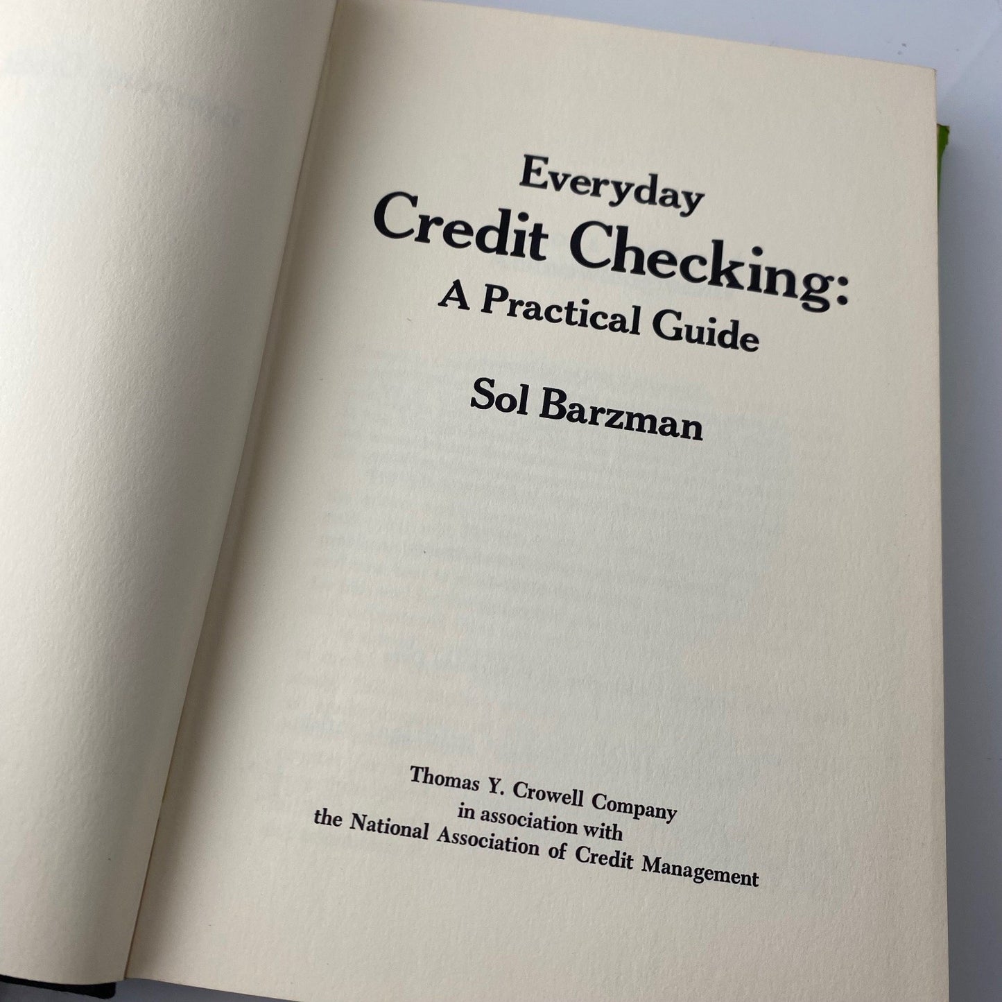 Everyday Credit Checking Sol Barzman 1973 First Edition Guide Crowell
