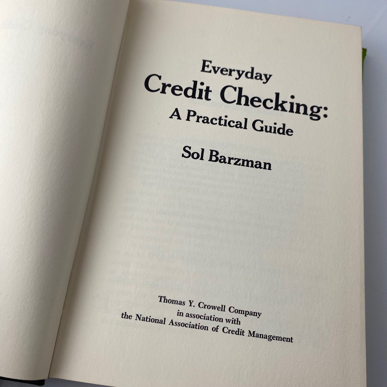 Everyday Credit Checking Sol Barzman 1973 First Edition Guide Crowell