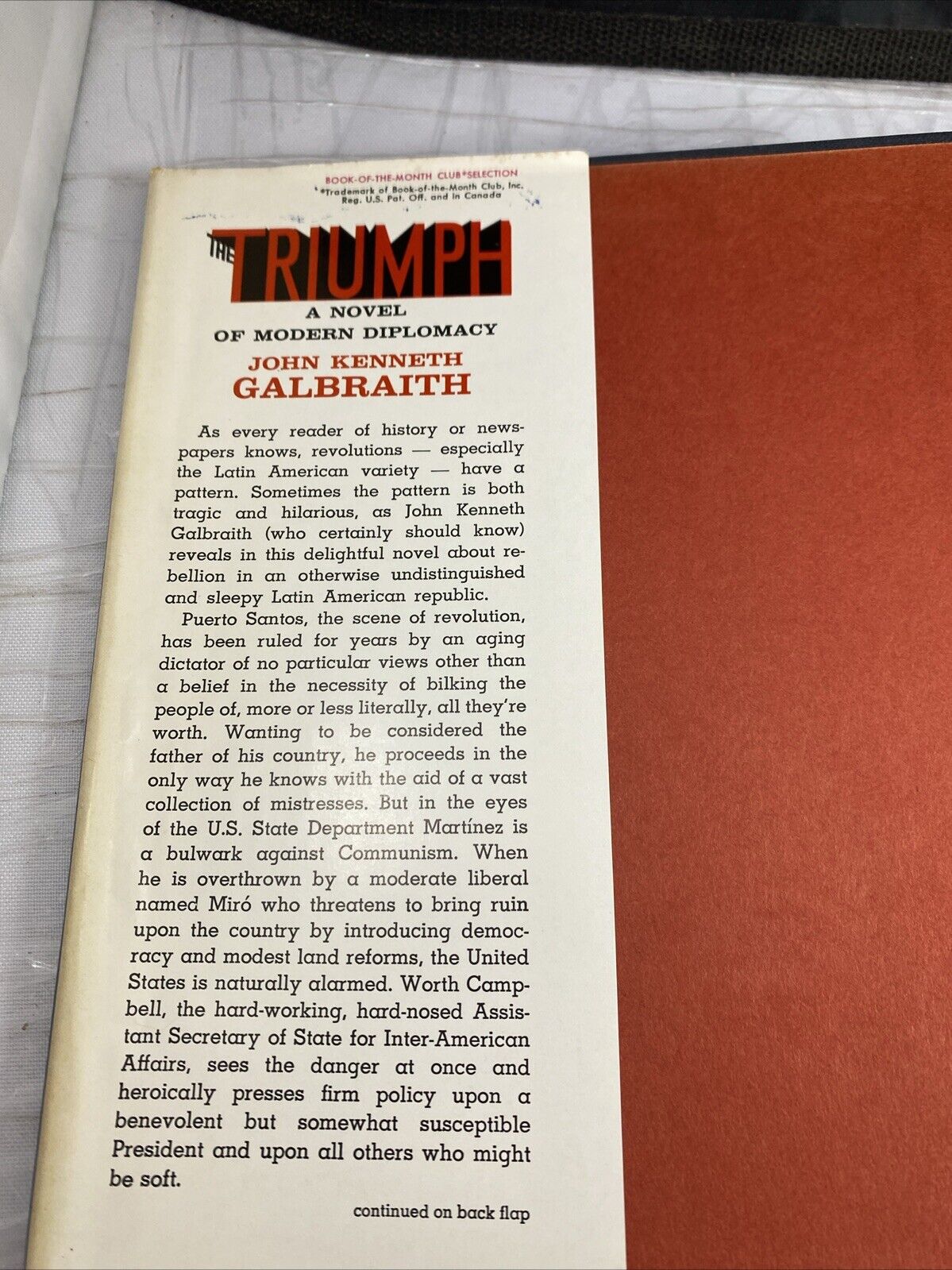 Vintage 60s Historical Fiction The Triumph by Galbraith, John Kenneth 1st Print