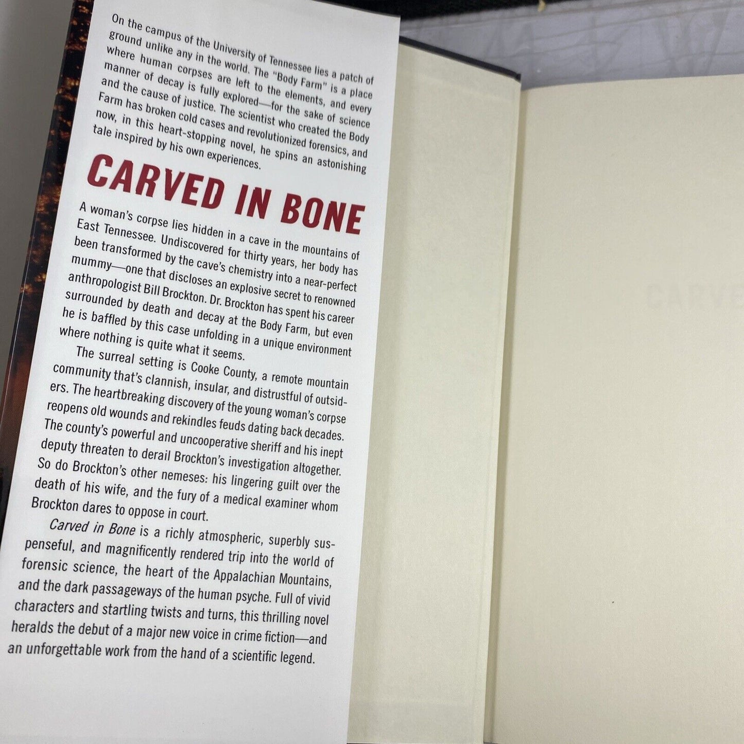 Carved in Bone : a Body Farm Novel | Jefferson Bass | Hardcover | Good Book