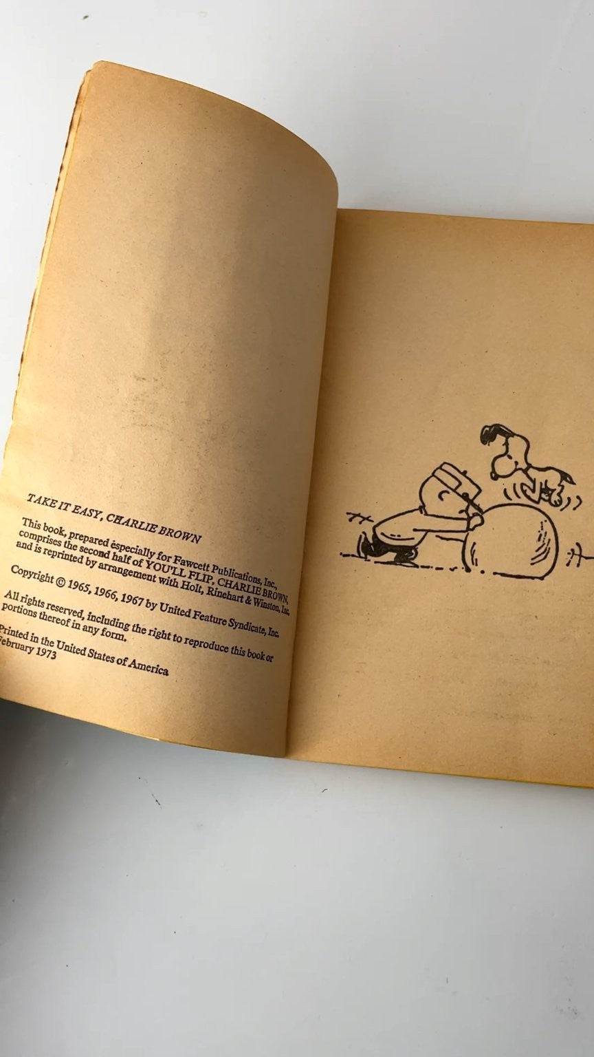 Take it Easy Charlie Brown by Charles M. Schulz 1973 Illustrated Book