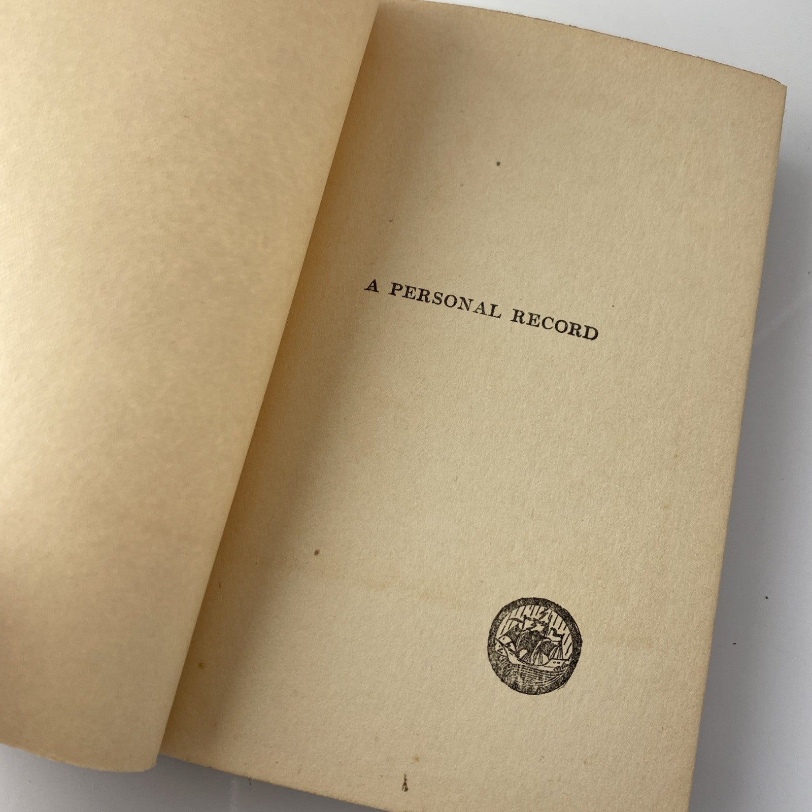 A Personal Record by Joseph Conrad Antique 1923 Hardcover - Doubleday Printing