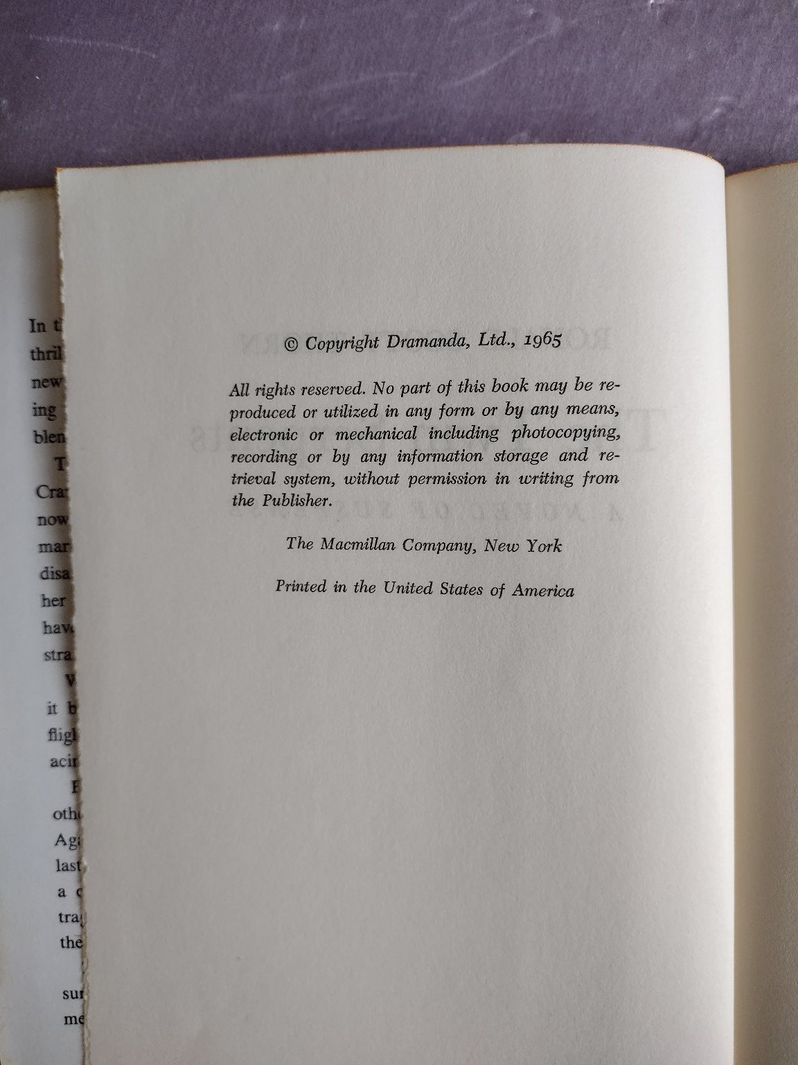 The Twin Serpents Ronald Scott Thorn 1965 First Edition Suspense Macmillan