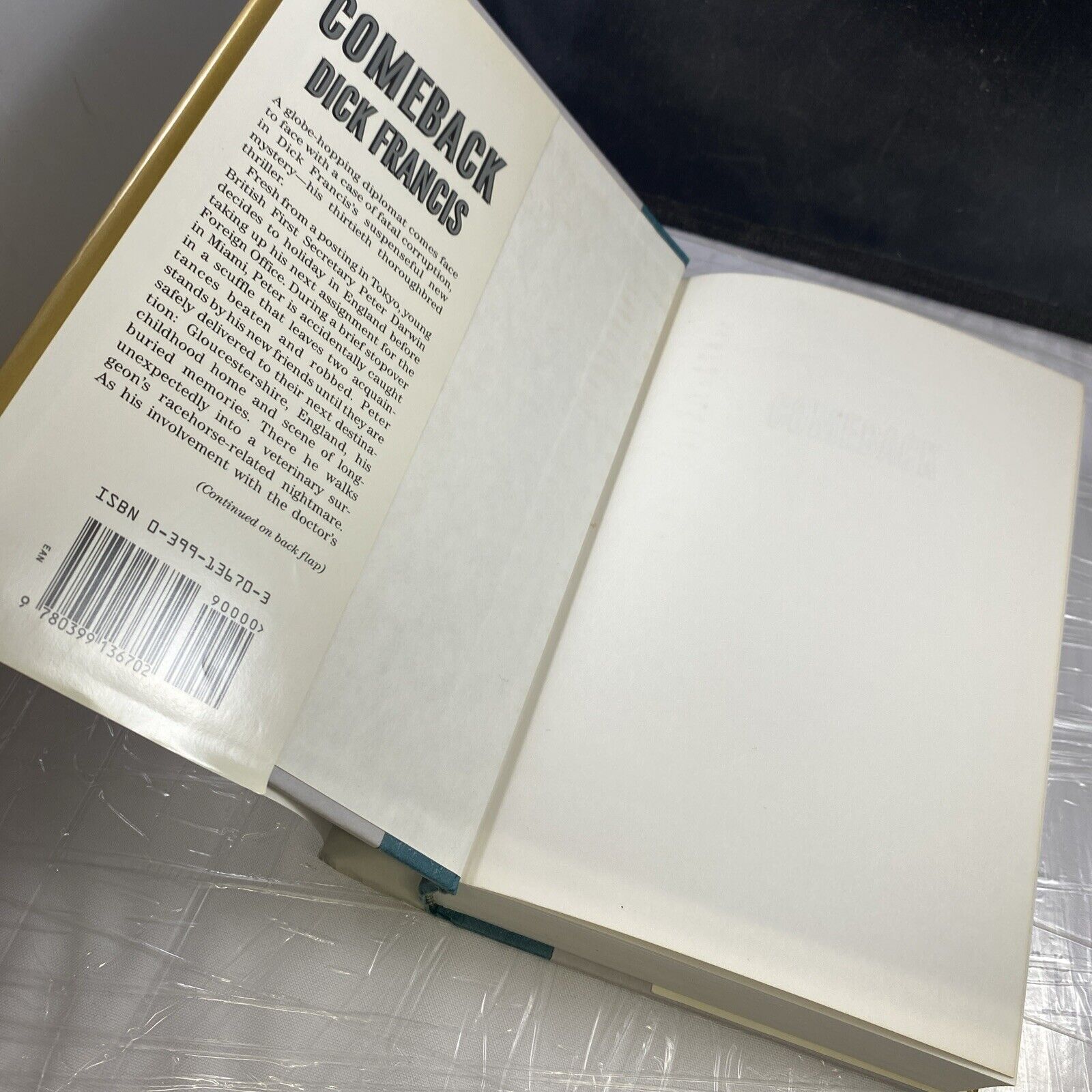 Comeback Hardcover Book By Dick Francis w/ Dust Jacket 1991