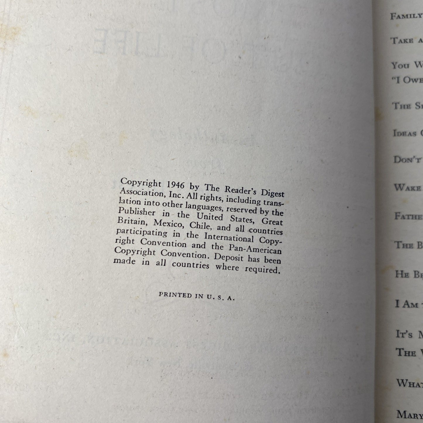Getting the Most out of Life, Anthology Reader's Digest, 1946 Vintage Self Help
