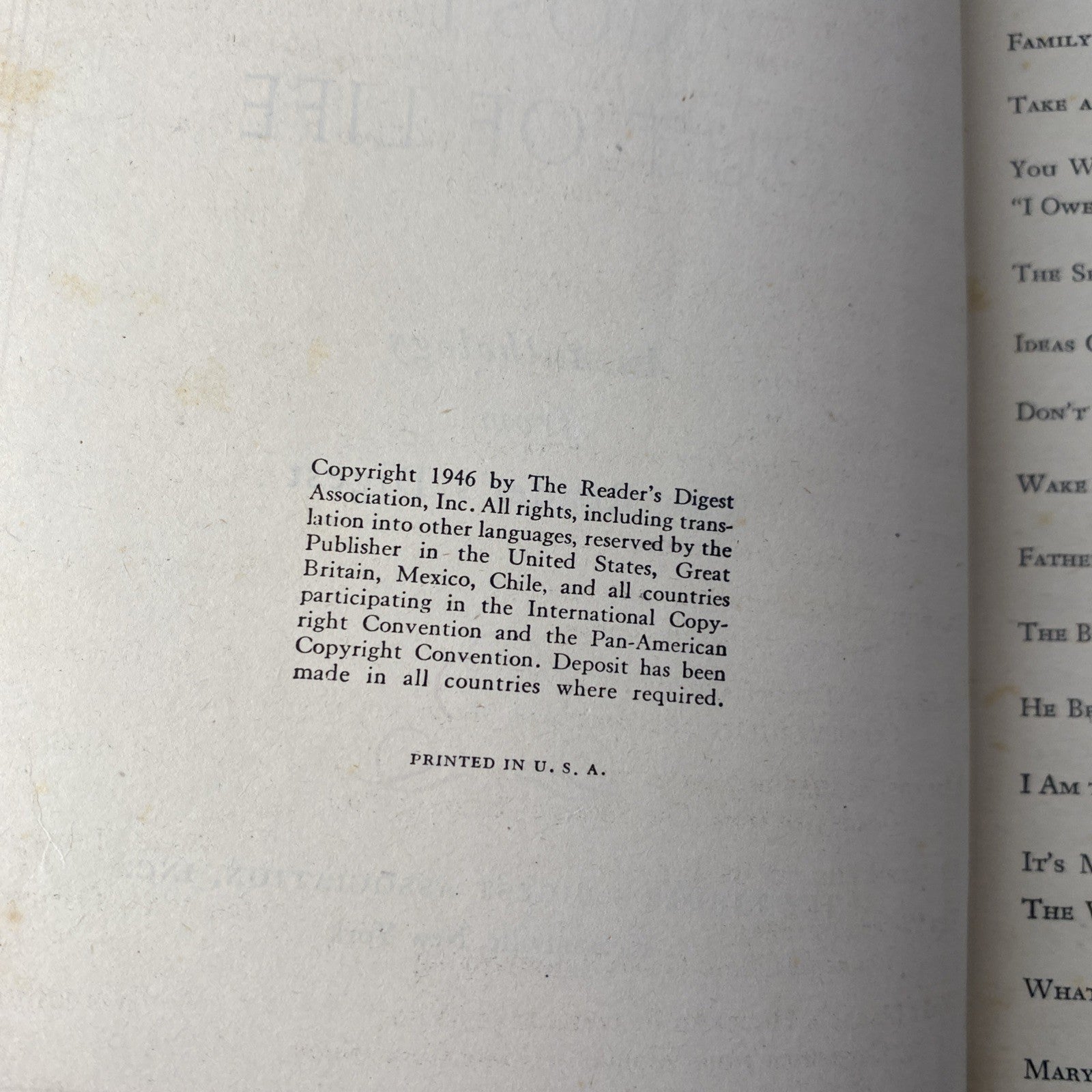 Getting the Most out of Life, Anthology Reader's Digest, 1946 Vintage Self Help