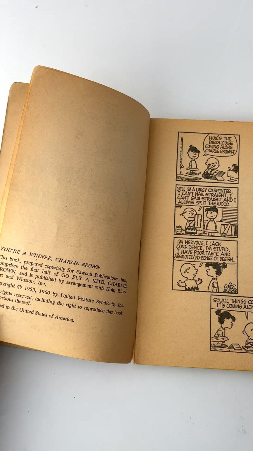 You're a Winner Charlie Brown by Charles M. Schulz 1959 Fawcett Crest