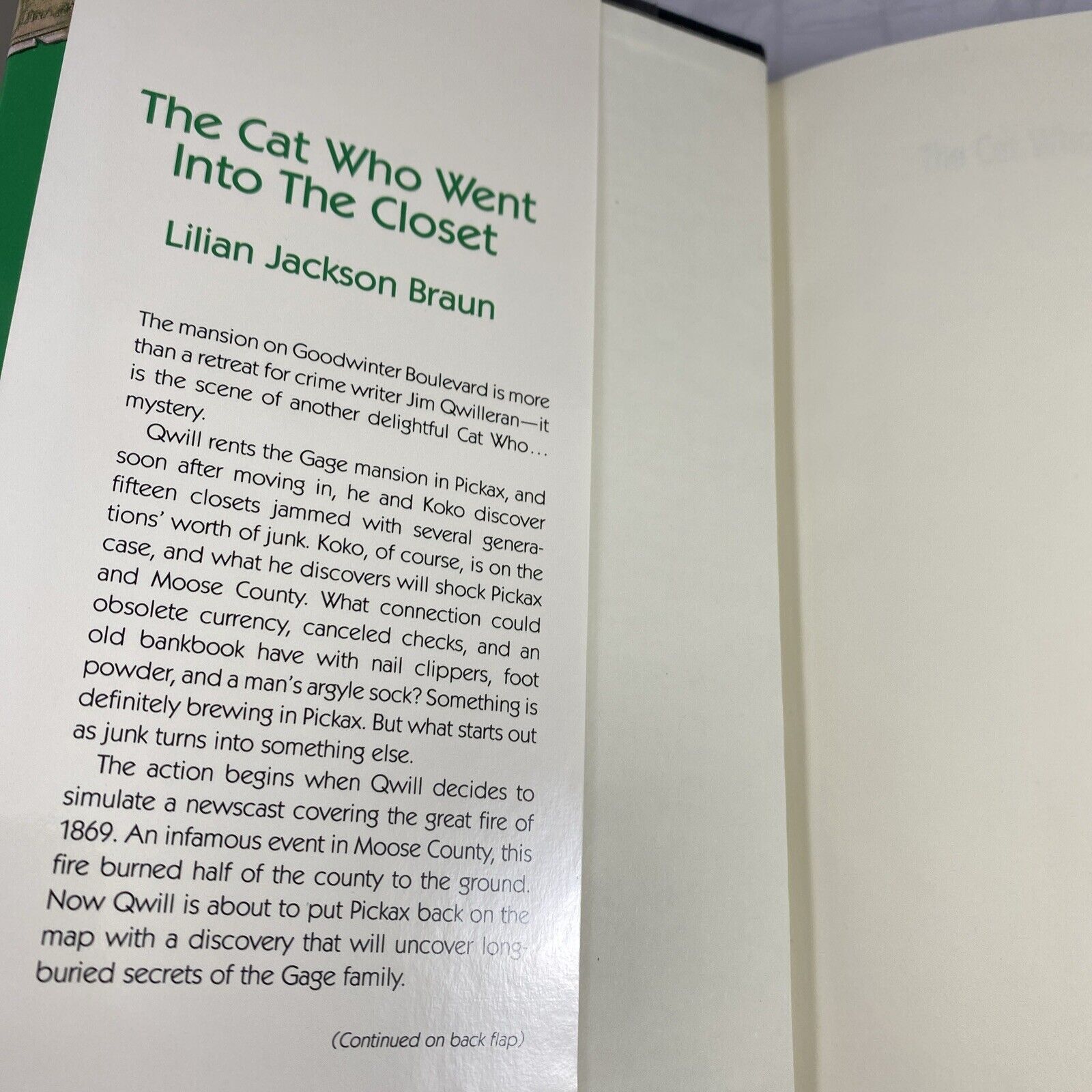 The Cat Who Went Into The Closet by Braun, Lilian Jackson , hardcover