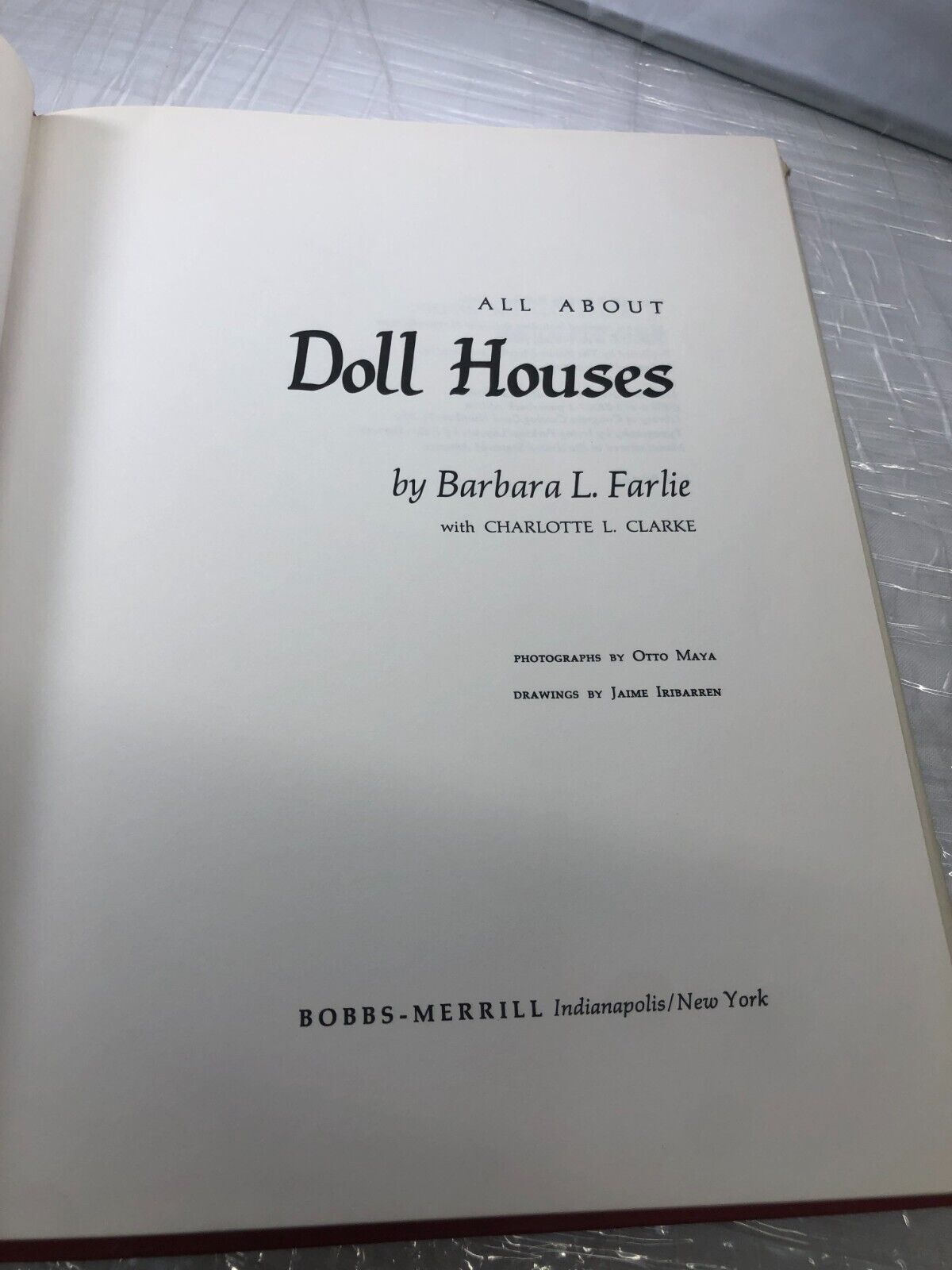 Vintage Book ALL ABOUT DOLL HOUSES By Barbara L. Farlie - Hardcover GUC