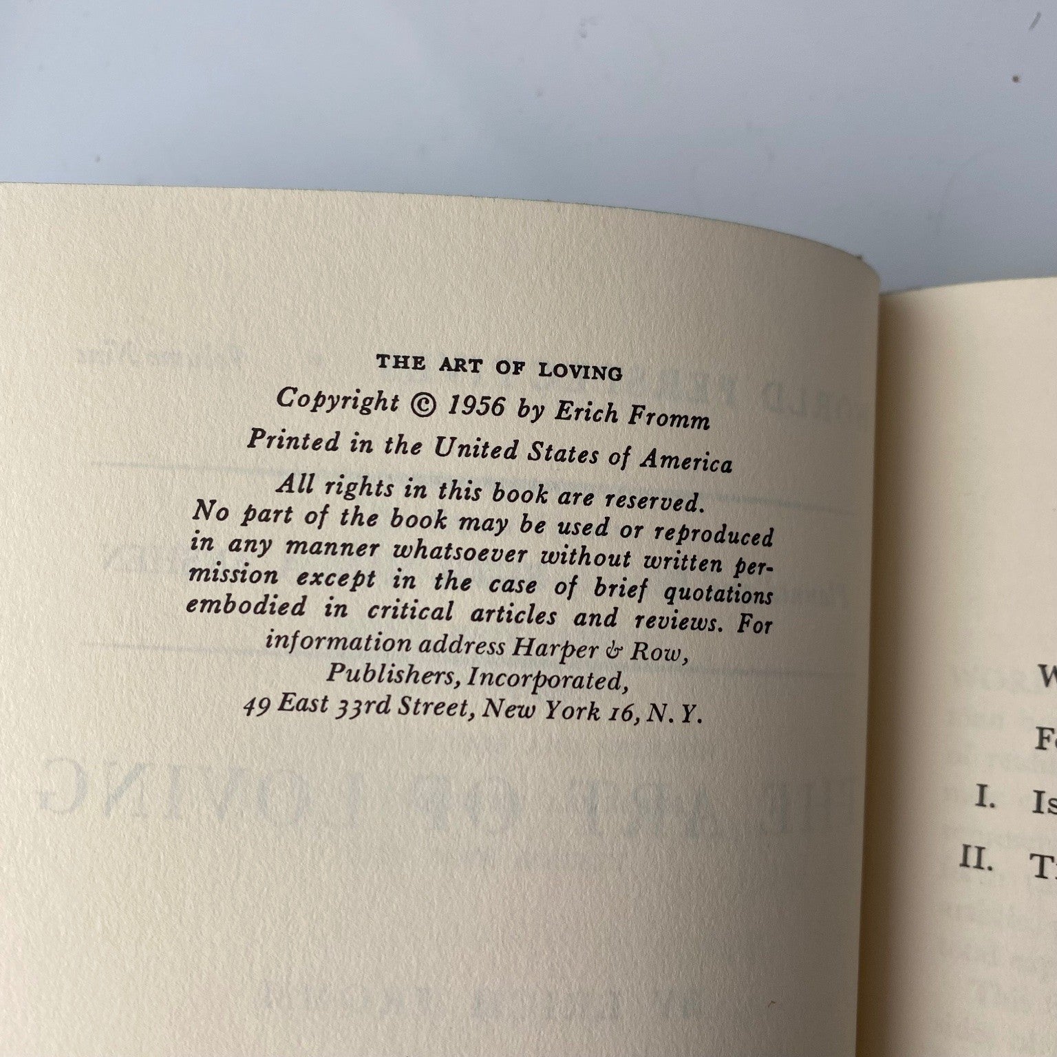 The Art of Loving Erich Fromm 1956 First Edition Psychology Harper & Row