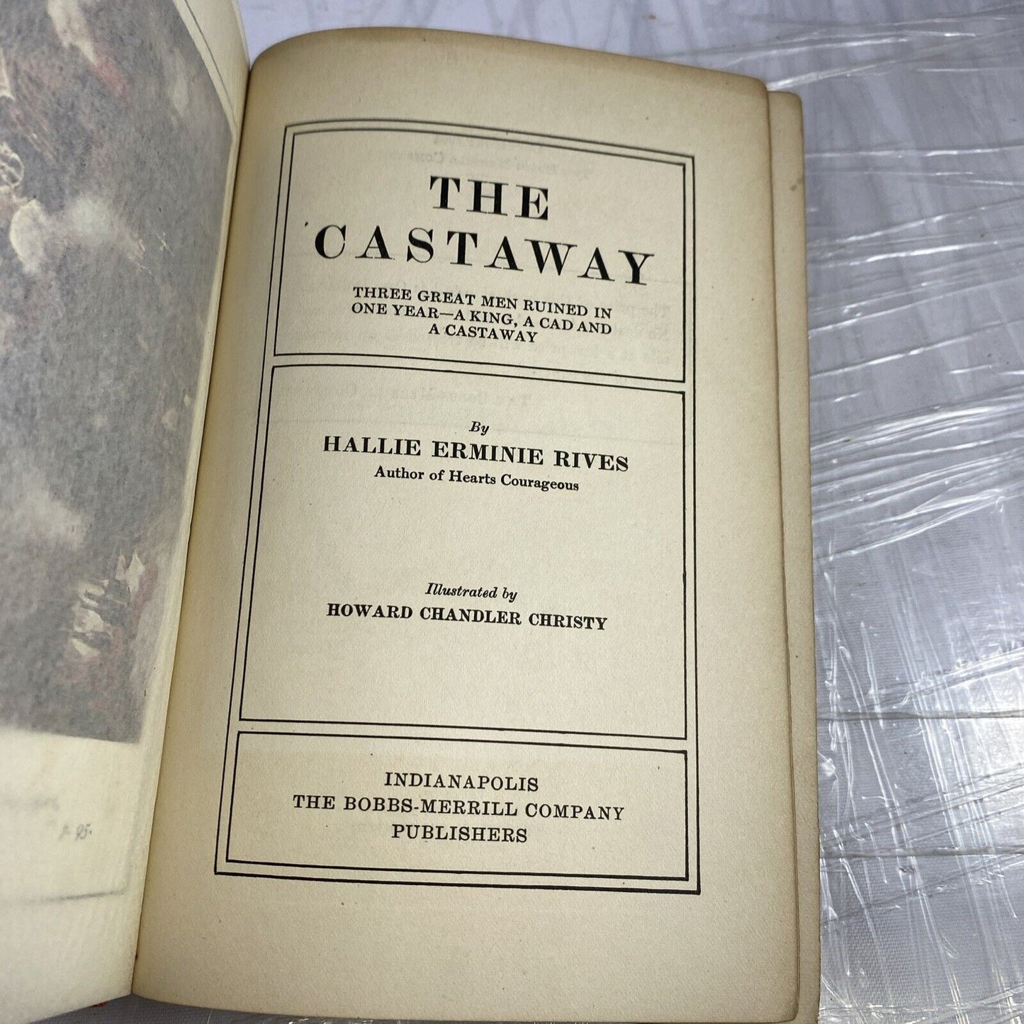 The Castaway by Hallie Erminie Rives 1904 Bobbs Merrill Book Antique 1st Print