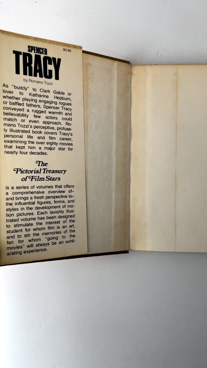 Spencer Tracy Romano Tozzi 1973 Pictorial Treasury Film Stars Biography