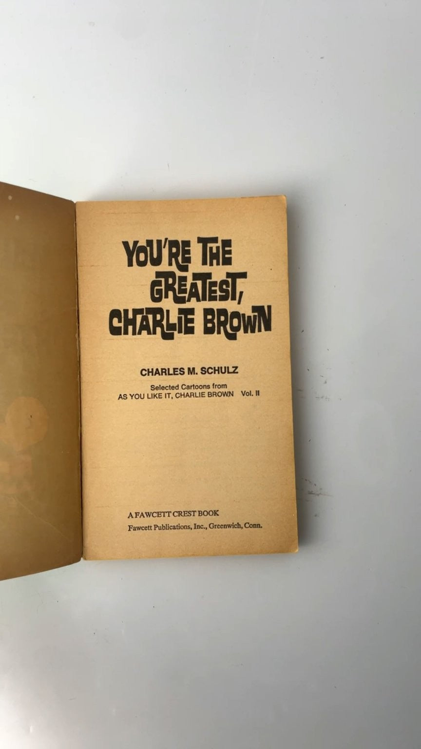 You're the Greatest Charlie Brown Charles M. Schulz 1971 Paperback