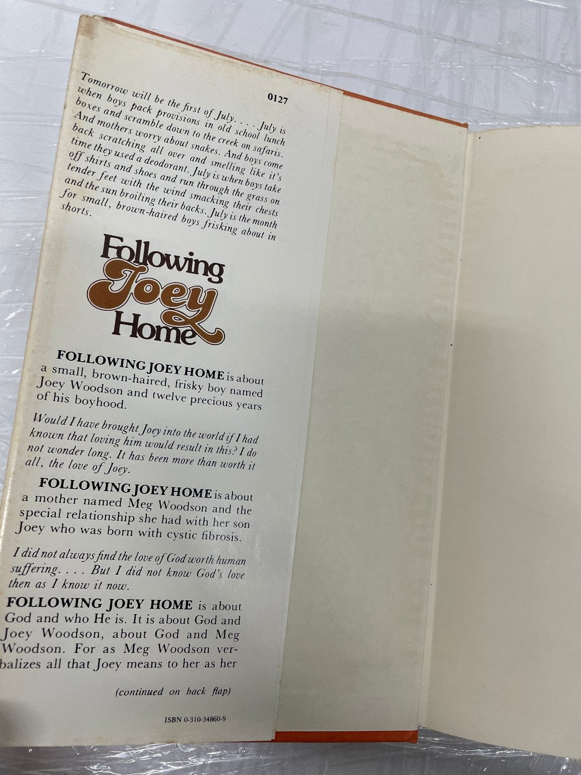 Following Joey Home Meg Woodson 1978 First Edition Biography