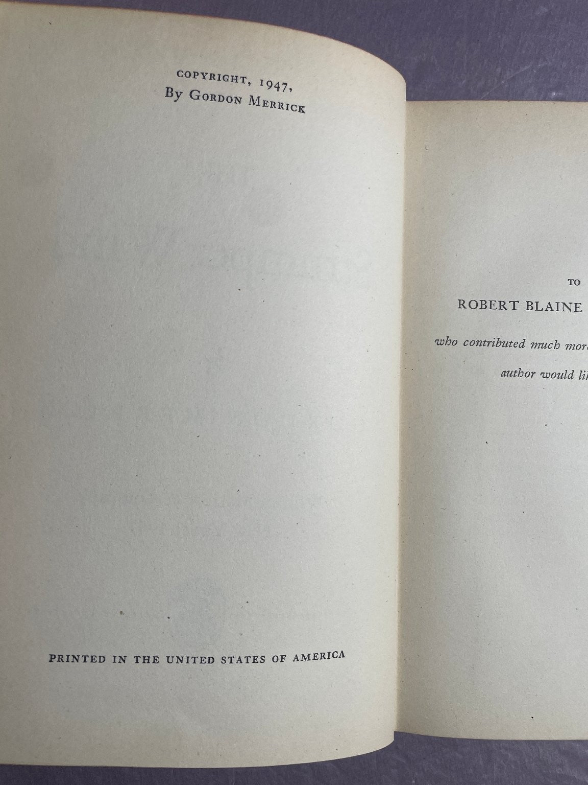 The Strumpet Wind Gordon Merrick 1947 First Edition Vintage Fiction William
