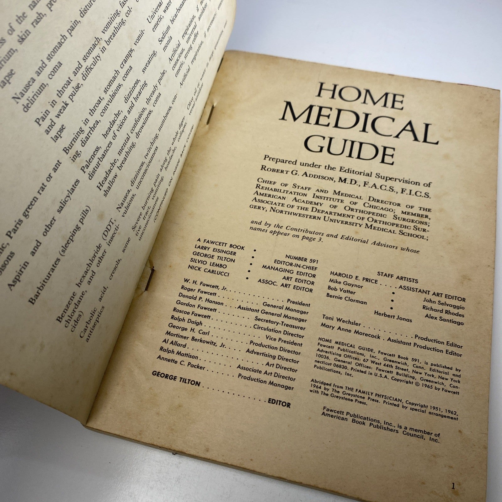 Home Medical Guide from The Family Physician - Rare Used 1965 Vintage Book