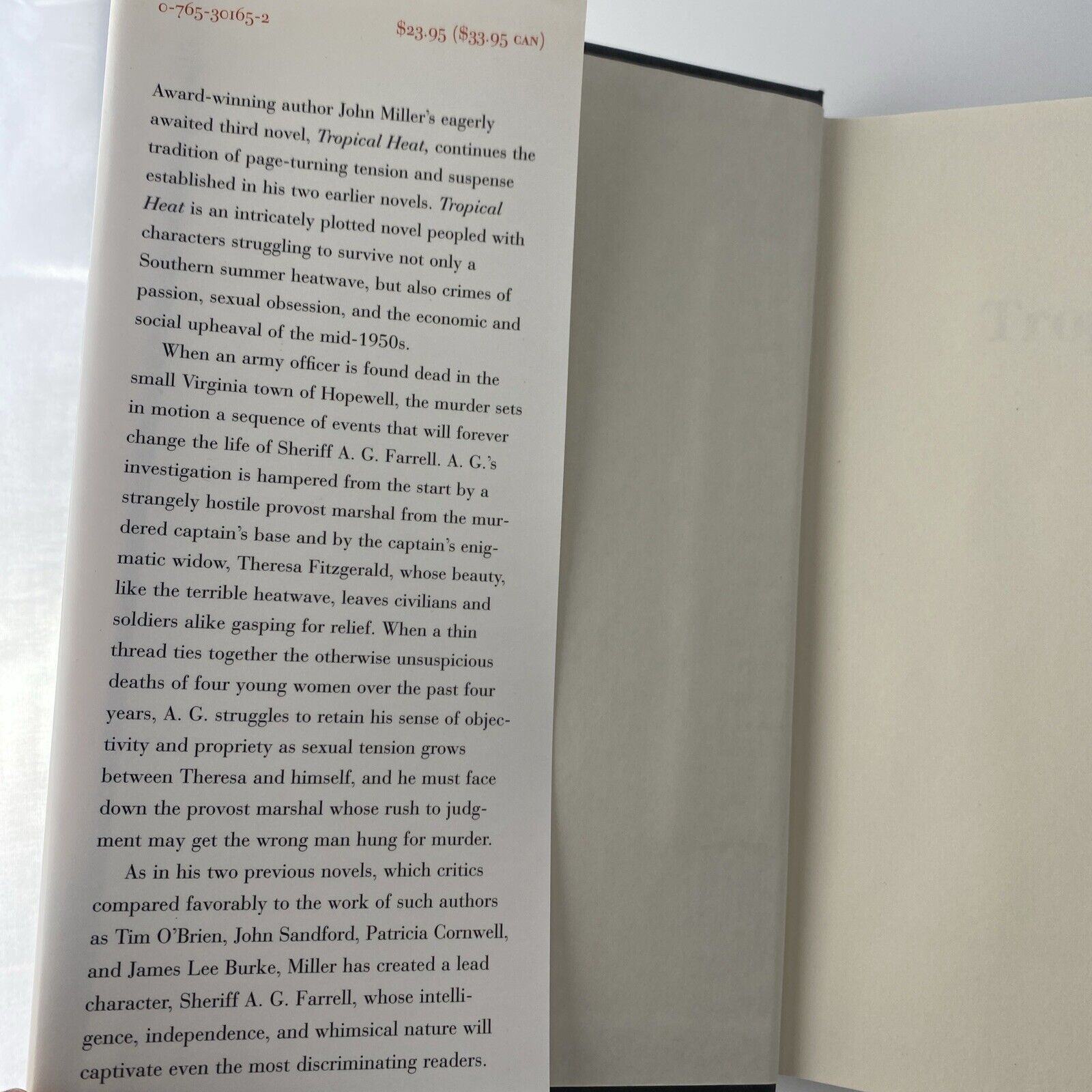 Tropical Heat Miller, John A.  Very Good Fiction Novel
