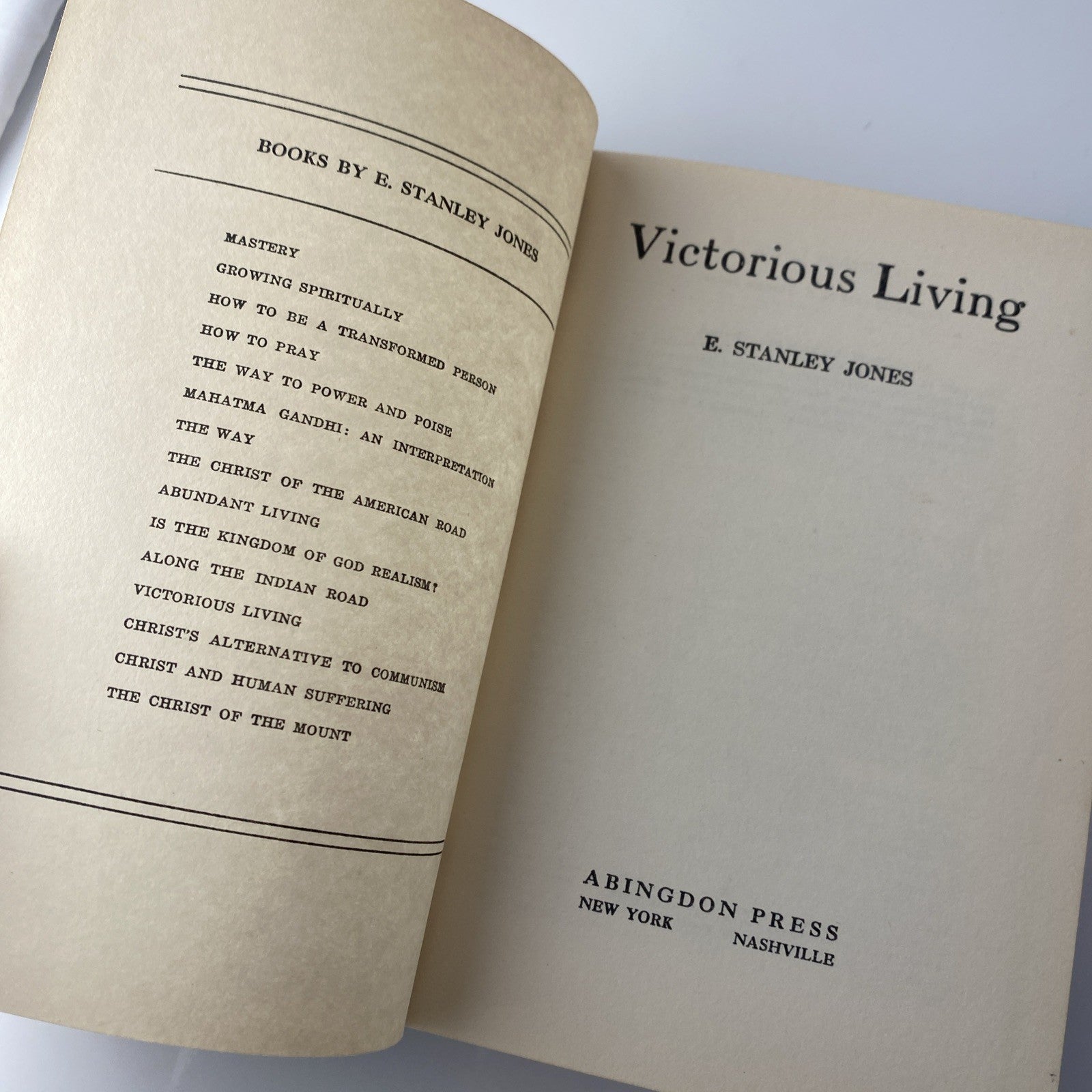 Victorious Living - 1930s Self Help Christian Hardcover by E. Stanley Jones