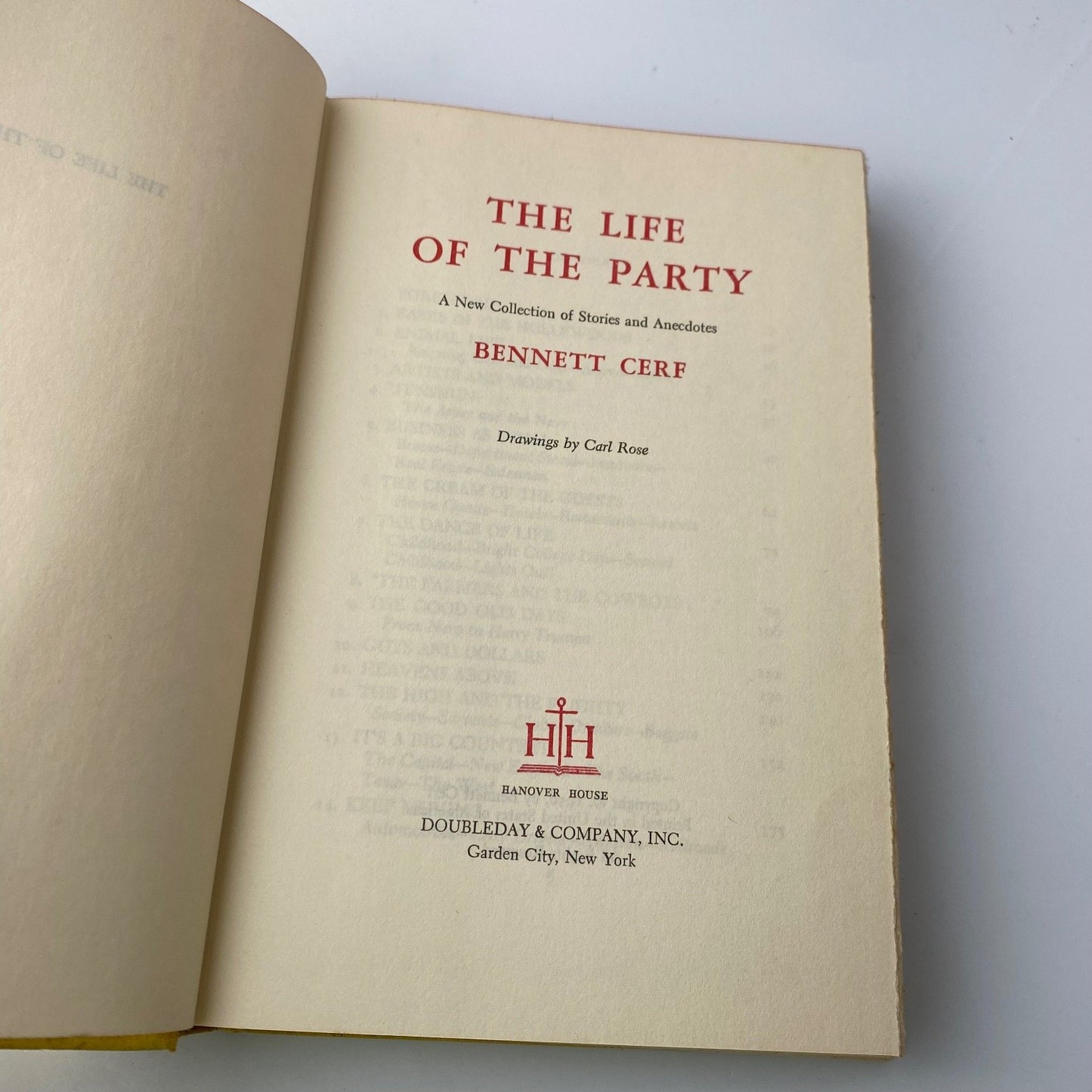 The Life of the Party Bennett Cerf 1956 Book Club Edition Humor Hanover House