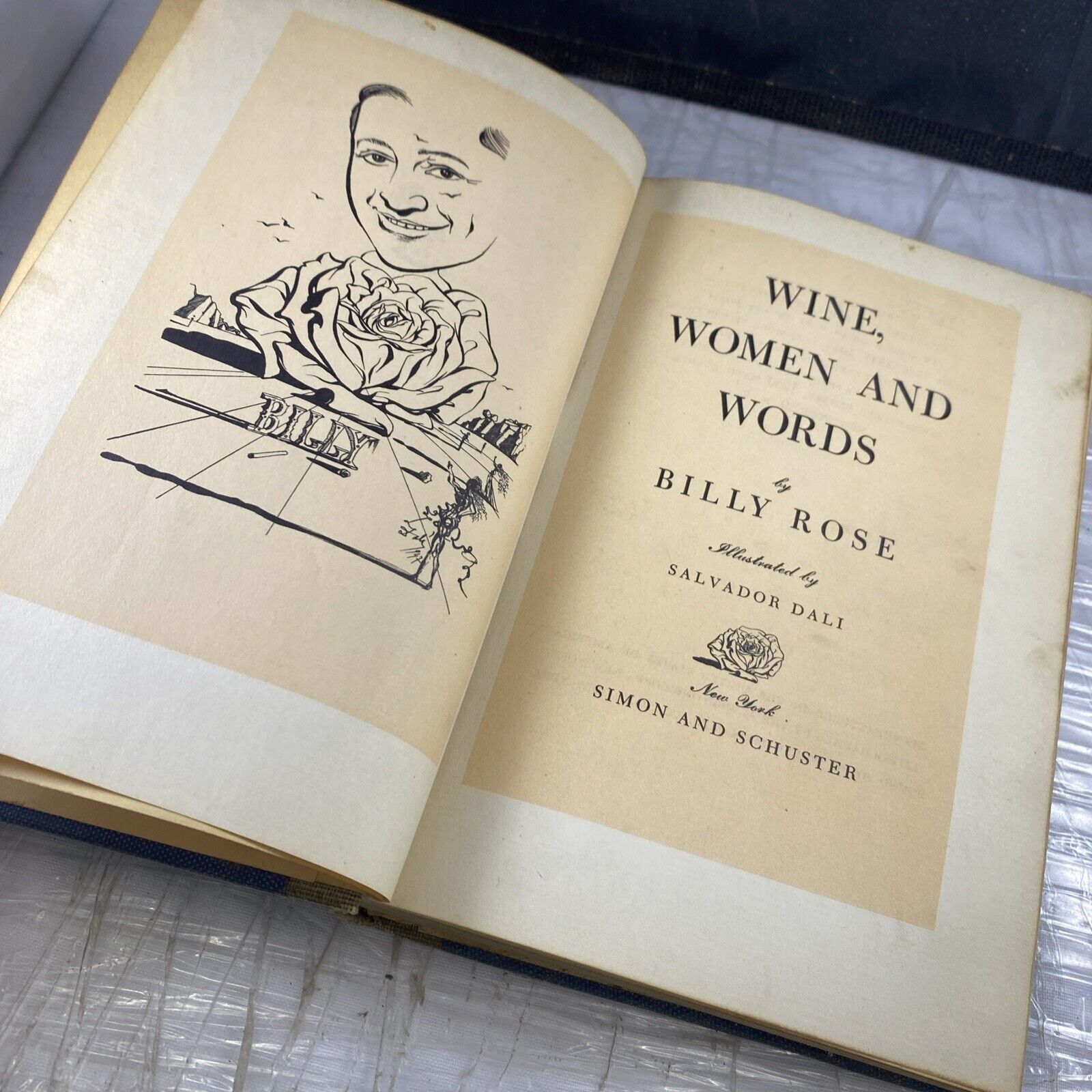 Wine Women and Words Billy Rose Salvador Dali Illustrated 1948 Hardcover