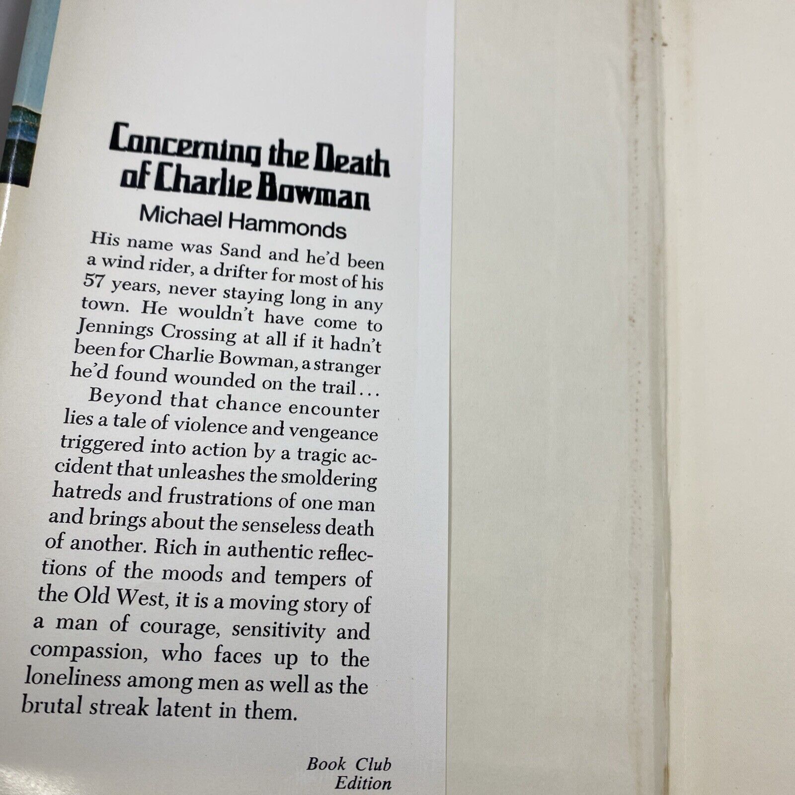 CONCERNING THE DEATH OF CHARLIE BOWMAN by Hammonds Rare Fiction