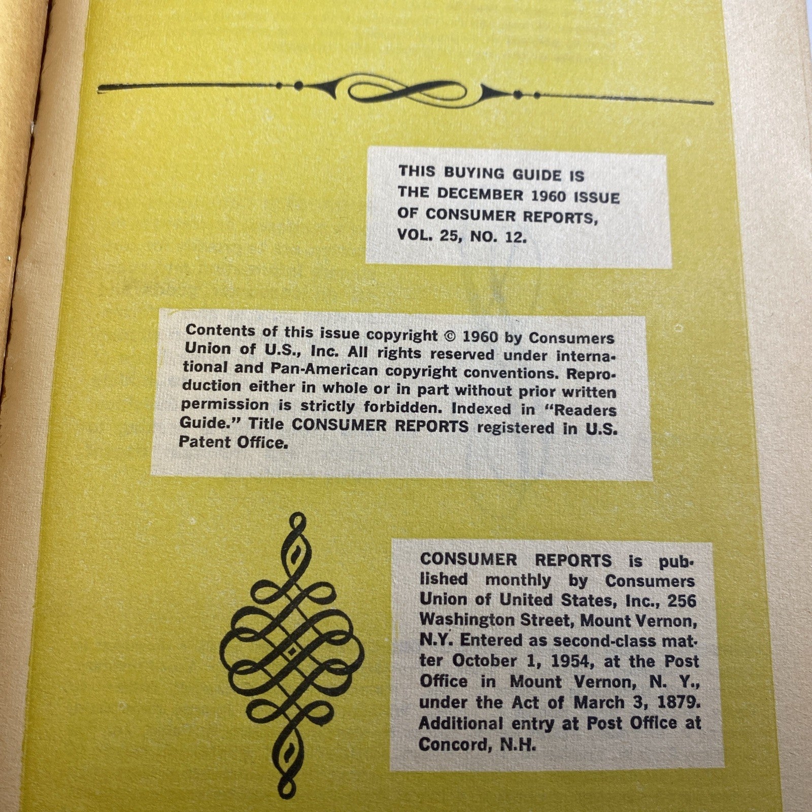 1960 December, Consumer Reports Buying Guide, Need To Know Facts,  (MH912)