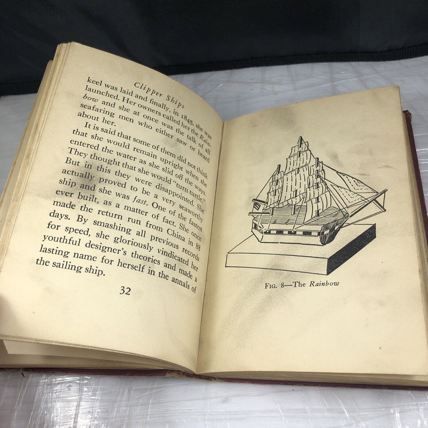 CLIPPER SHIPS DONE IN CORK MODELS (1929) By Peter Adams HC Book in Good Cond.