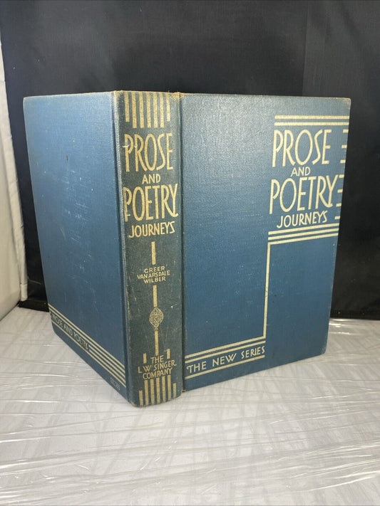 PROSE AND POETRY JOURNEYS Vintage Literature Poems Poets Old Blue Worn Book