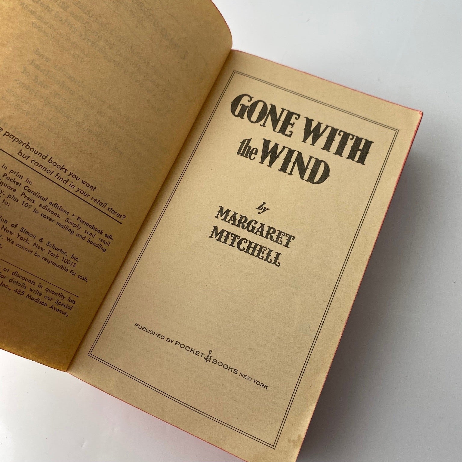 Gone With The Wind Margaret Mitchell 1958 Pocket Books 2nd Printing
