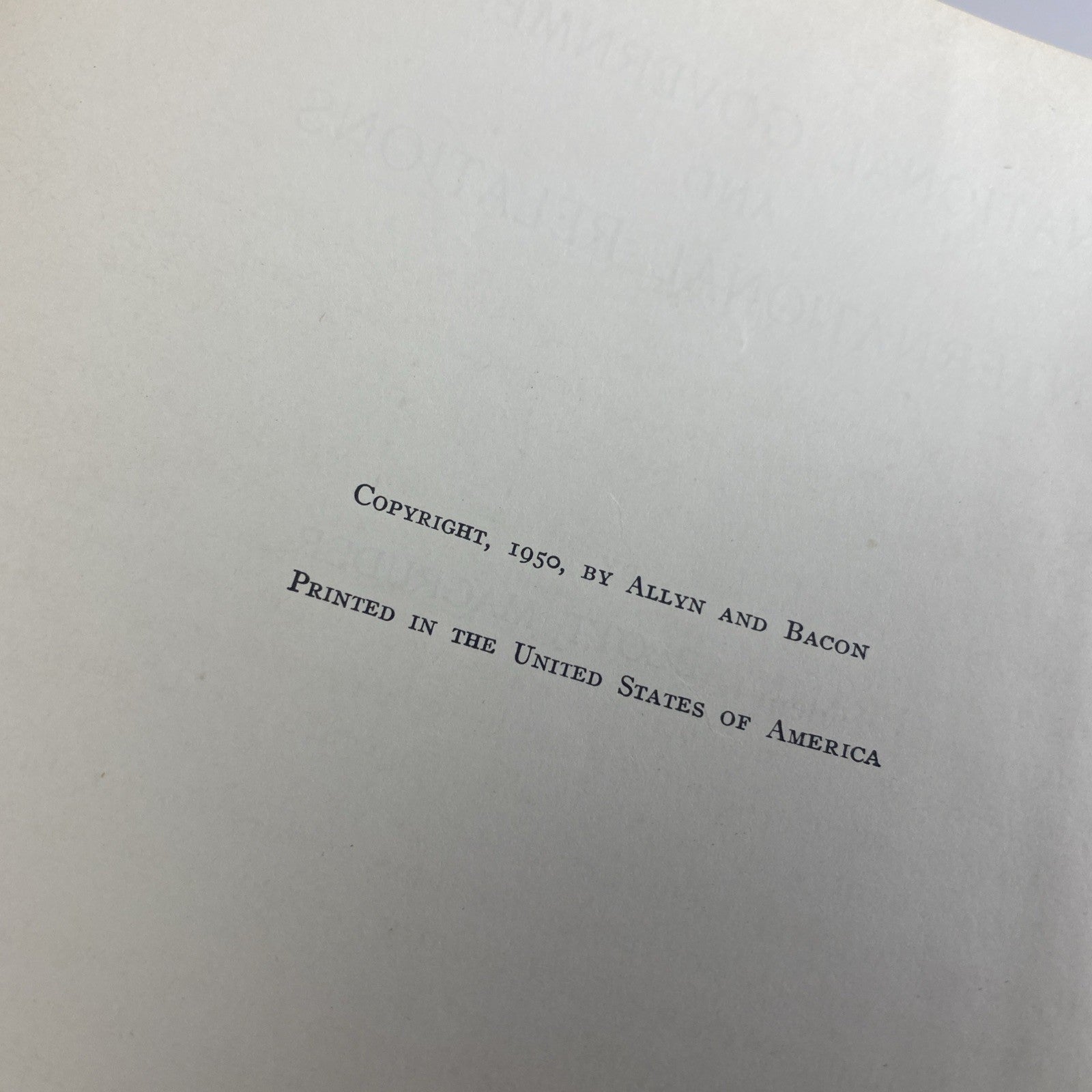 Antique Textbook 1950 National Governments and International Relations Magruder