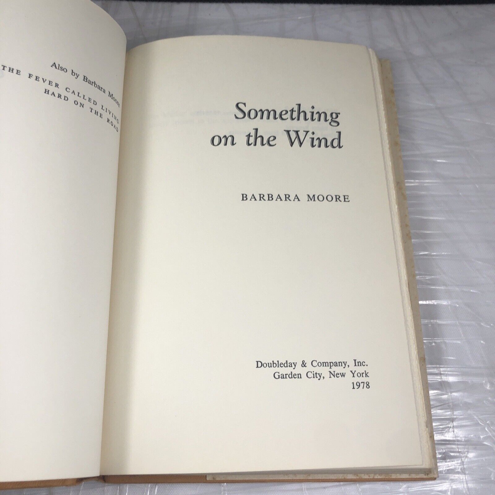 Something On The Wind by Barbara Moore 1970s Vintage Fiction First Edition