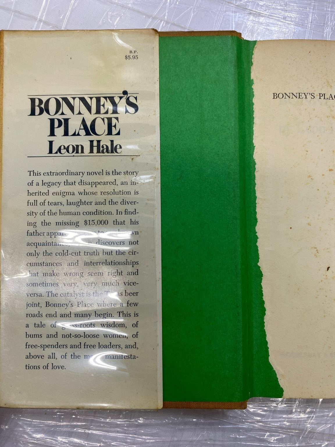 Bonney's Place Leon Hale 1972 First Edition Texas Novel Hardcover