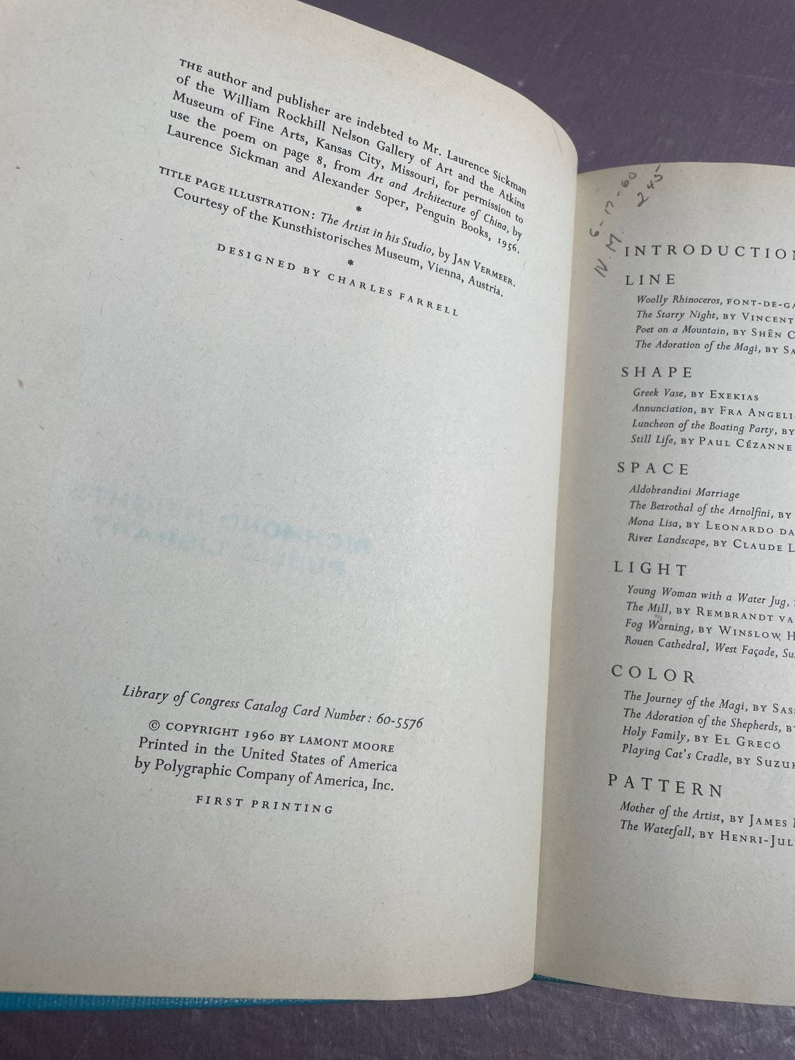 First Book of Paintings Lamont Moore 1960 First Printing Art Franklin Watts