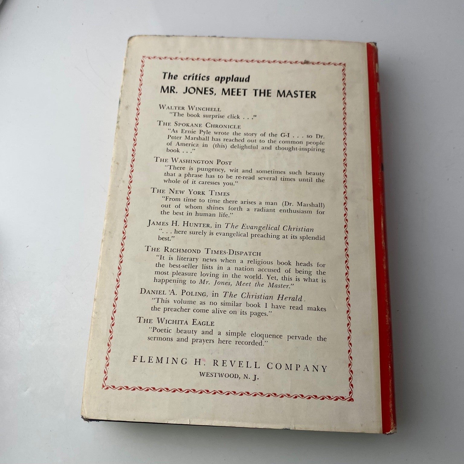 Mr Jones Meet The Master Peter Marshall 1950 45th Printing Sermons